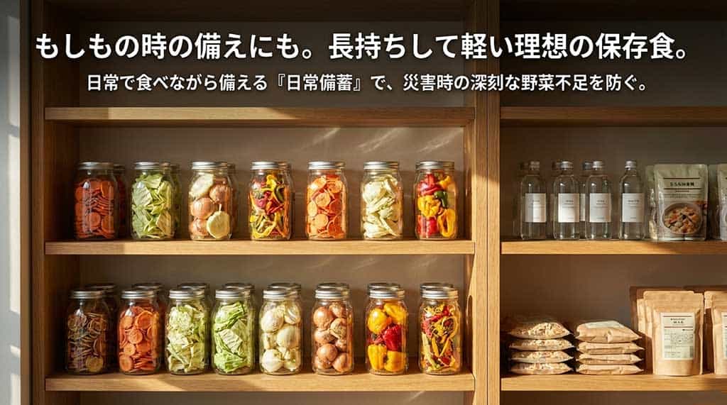 軽くて長持ちする乾燥野菜を日常備蓄(ローリングストック)として活用する提案