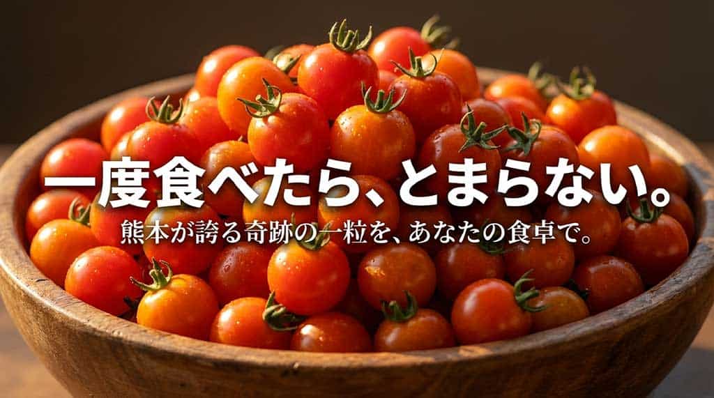 熊本が誇る奇跡の一粒、一度食べたらとまらないトマランタンを食卓へ届けるメッセージ